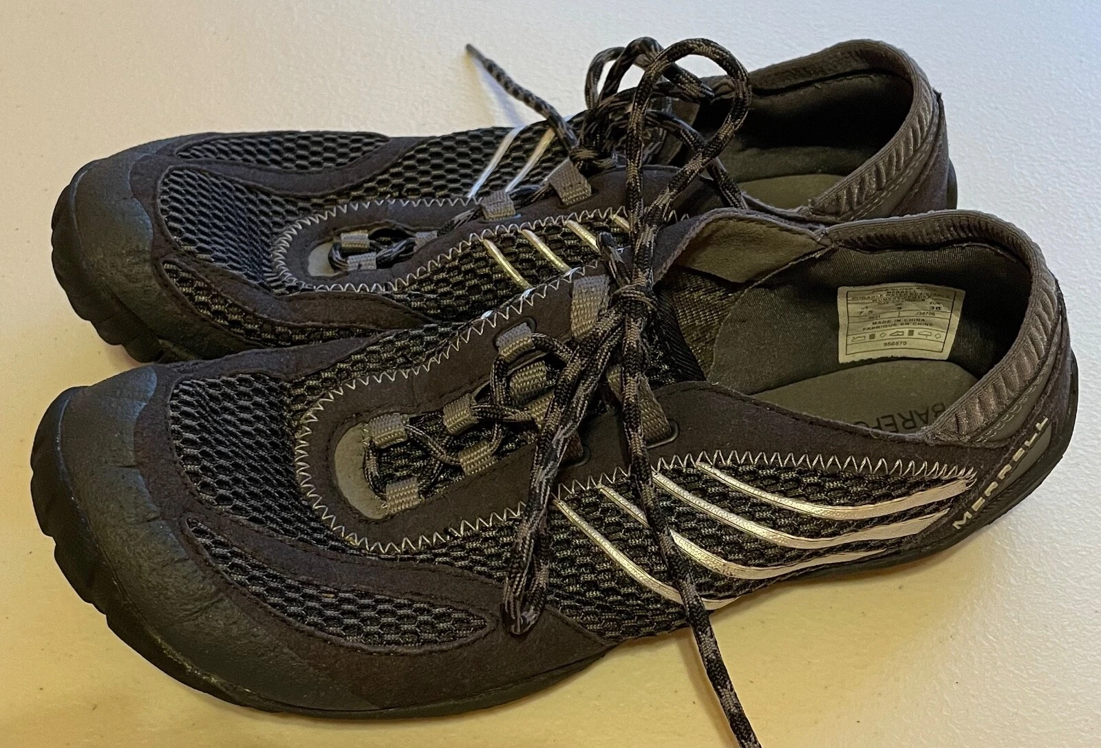 MERRELL Barefoot Pace Glove Sneakers Running Shoes Black 7.5 Women's
