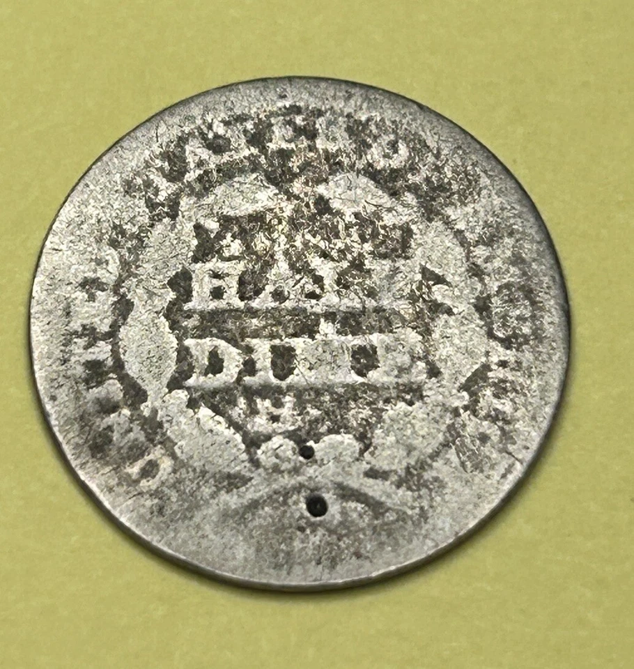 1843 Seated Liberty Half Dime Good Details 90% US Silver Type Coin-zm - Image 2 of 2