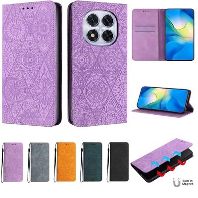 Leather Totem Flower Wallet Phone Case For Redmi Note 14 13 12 11 10 Pro A4 14C