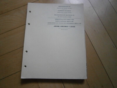 John Deere / Lanz, Ersatzteil-Liste für Mähdrescher 95, Original von 1964