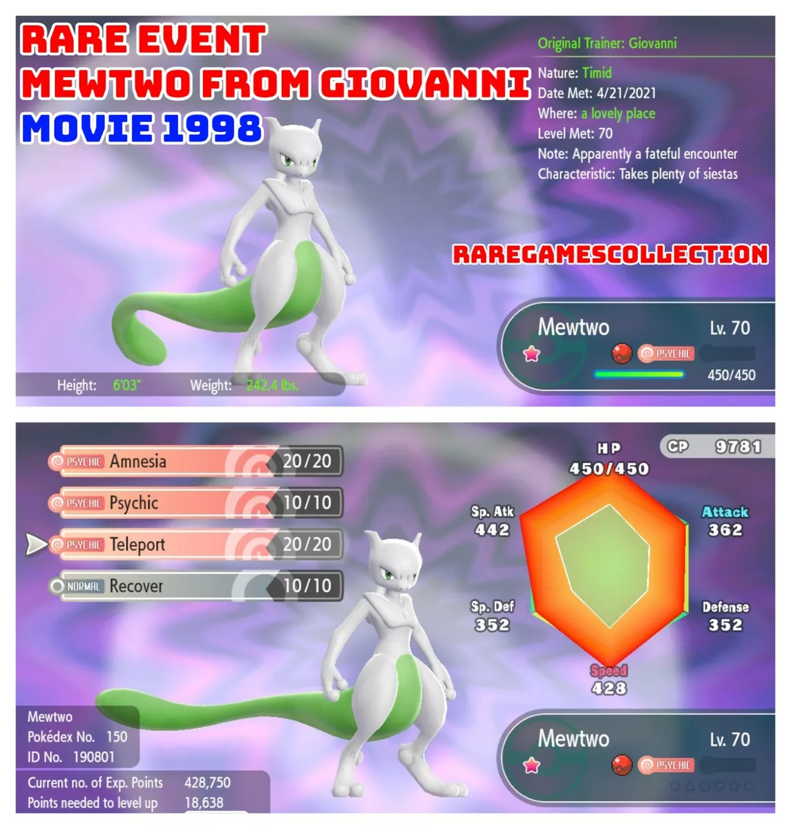 Shiny Mewtwo Pokemon Trade Go