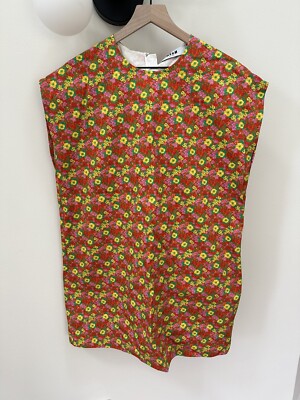 NWT MSGM Milano Designer Women's Floral Print Cotton Colorful Dress 44 (US8)