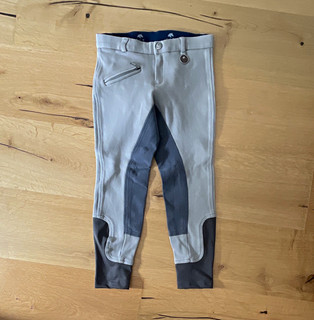 E·L·T Kinder Reithose Fun Sport Vollbesatz Grau/Dunkelblau Größe 134