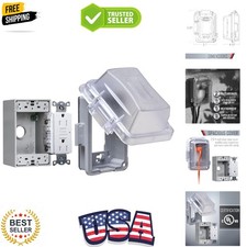 1-Gang Weatherproof in-Use Outdoor GFCI Outlet Cover Kit, Clear/Gray
