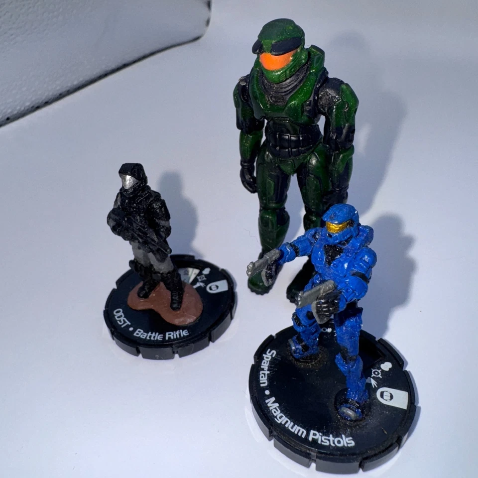 Pistola HALO ActionClix Azul Espartano 002 Mini Microsoft Heroclix ODST SMG 017 Foto 2 de 3