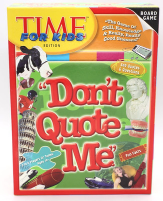 TIME for Kids Edition. Don't Quote Me Fun Facts Board Game Trivia Questions New!