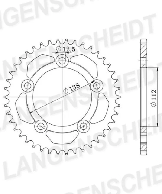 Stealth-Kettenrad Supersprox 525 - 44Z (gold) RST-1304:44-GLD|ID 112,0 LK 138,0  - Bild 2 von 2