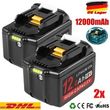 2x 12Ah Akku Für Makita 18V Li-Ion Ersatzakku BL1860B BL1850B BL1860 BL1890 LED