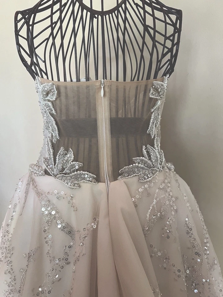 Designer Wedding Gown  W/Cape Ophelia By Mistrelli House Of Design Reg 4800$ - Image 2 of 4