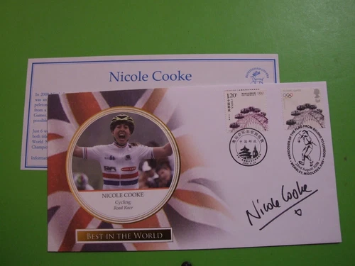 BUCKINGHAM GB & CHINA FDC COVER 2012 OLYMPIC GAMES SIGNED NICOLA COOKE - CYCLING