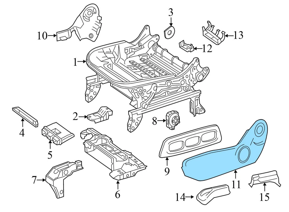 2015-2019 MERCEDES-BENZ GLA45 AMG 2.0L - Front Right Outer SEAT Switch TRIM - Image 3 of 4