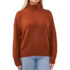 NEW NWT VINCE CAMUTO Turtleneck Sweater Sierra Burnt Orange / Brown Knit Large L
