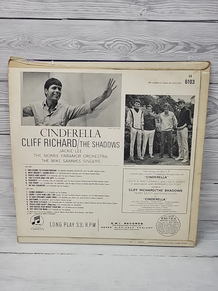 Cliff Richard & The Shadows  Cinderella LP Vinyl Record 1967. PP - Изображение 2 из 4