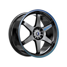 1 X Spec-1 Spt-33 Gloss Black Blue Line 15x9 4x1004x114.3 73.1 Hub 15 Offset