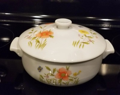 Country Flowers Andrea By Sadek 9658 Cookware Small Covered Casserole Dish For 1