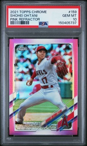 2021 Topps Chrome Shohei Ohtani Pink Refractor Card #159 PSA 10 Gem 5737