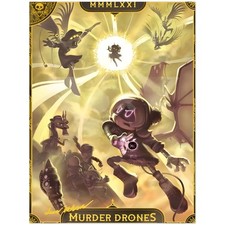 Murder Drones Poster in Dramatic Fantasy Artwork
