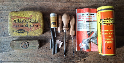 Vintage John Bull Reparaturset Dose + Romac Cure-C-Cure Dose + Dunlop Reddiplug Kit