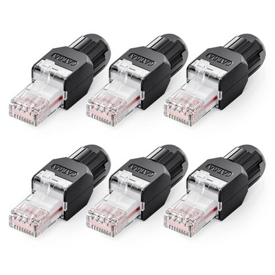 VCELINK CAT6A Tool-Free RJ45 Connector, No-Crimp Compact UTP Reusable Plug fo...