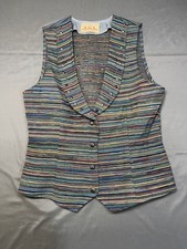 Vintage New Frontier Multicolor striped button front vest