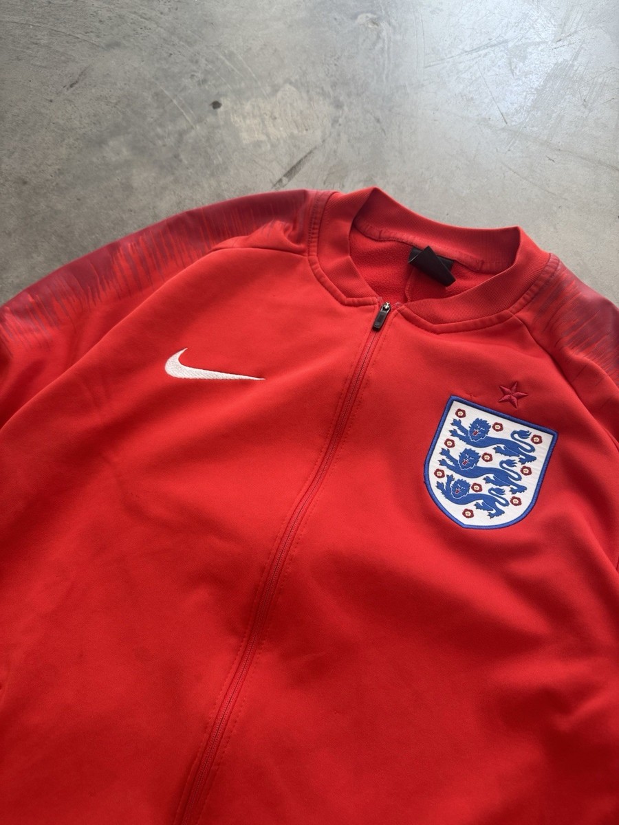 England 2018 Football Track Top Jacket Nike Red Full Zip Retro