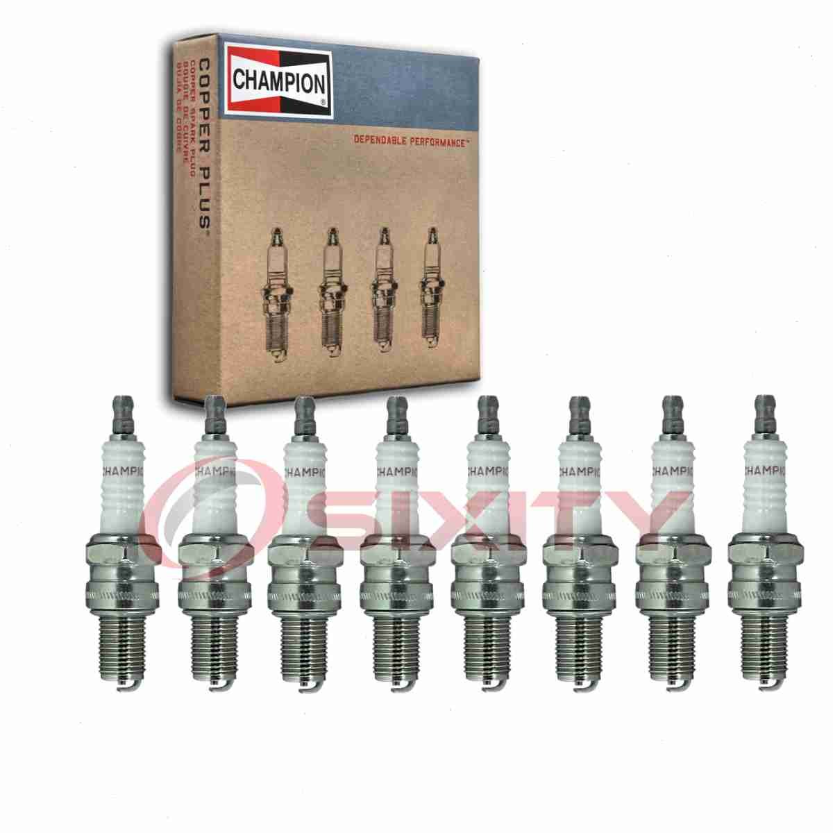 8 pc Champion 296 Spark Plugs for C59CX 5238 Ignition Wire Secondary ch