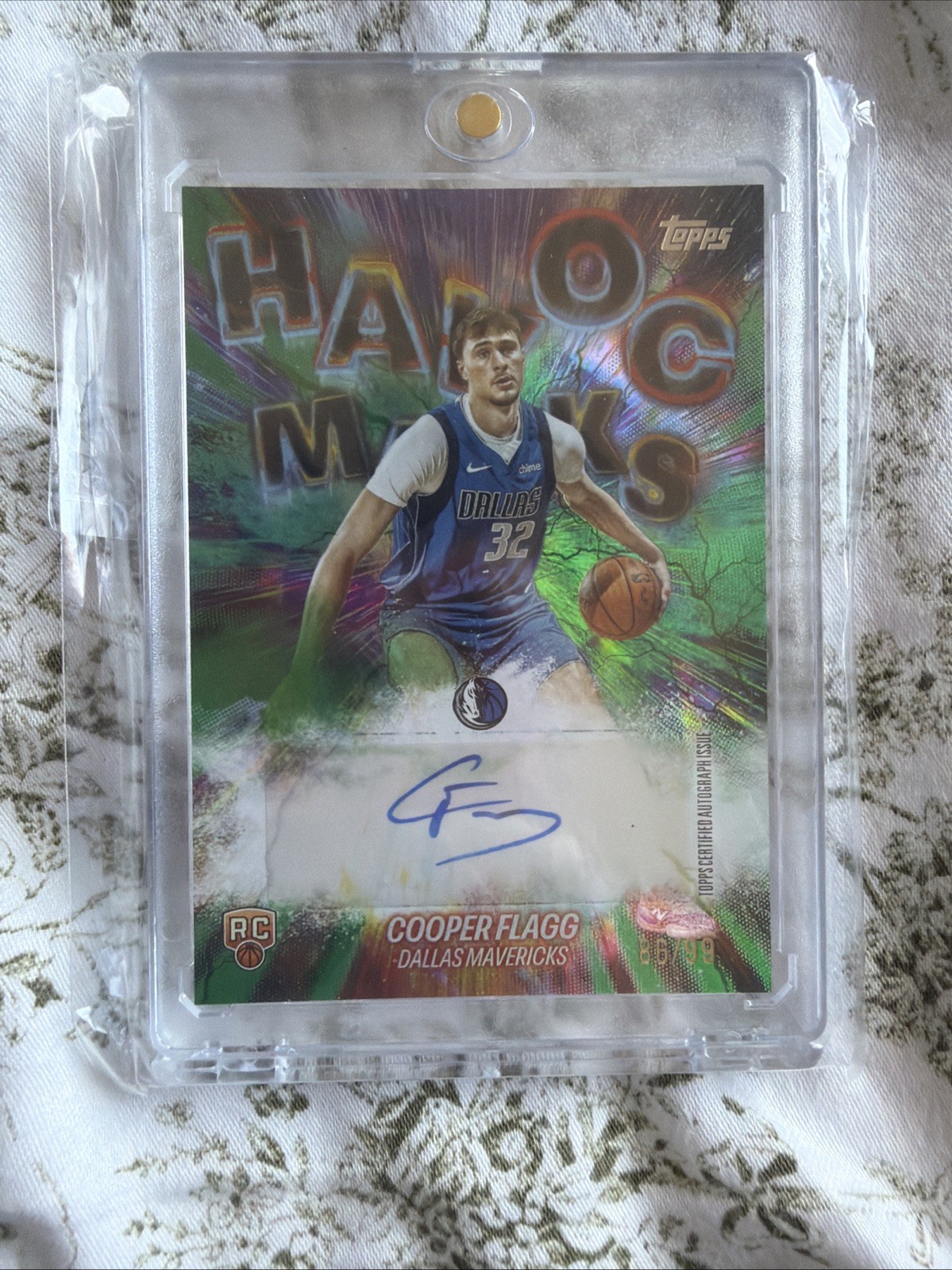 2025-26 Topps - Havoc Marks Cooper Flagg #HM-CF Green Rainbow /99 (AU, RC)