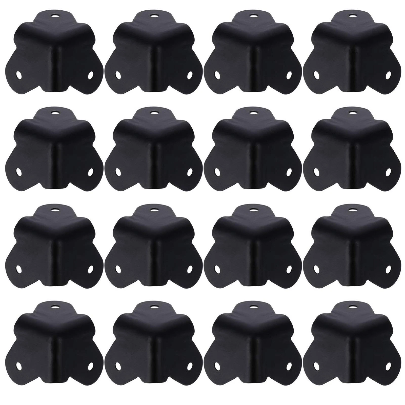 16PCS Angle Corner Furniture Protector Black Iron Speaker Corners
