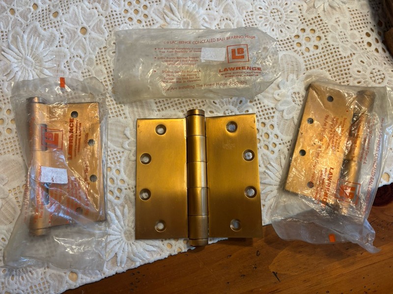 Lawrence Concealed Ball Bearing Hinge Lot Of 3 Heavy Brass?