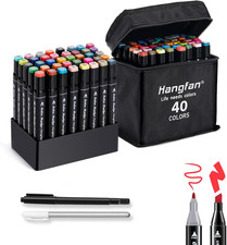 Art Markers, for Adult Coloring Books No Bleeding,40 Colors Dual Tip Alcohol Mar