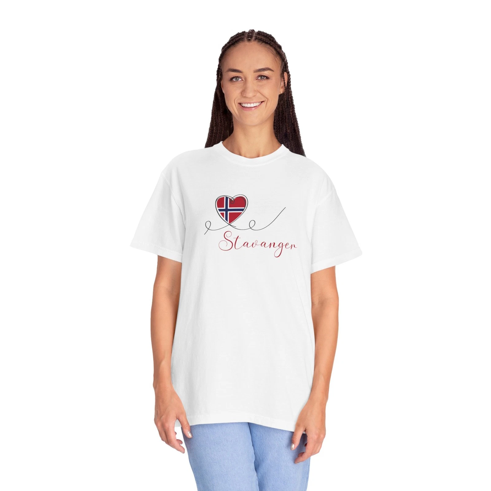 Stavanger Norway - Heart Graphic Tee - Unisex Crewneck T-Shirt - Norwegian Shirt