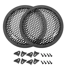 2pcs 5" Speaker Waffle Grill Metal Audio Subwoofer Protector Cover w Clips Screw