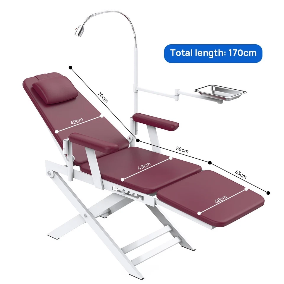 AZDENT Dental Portable Folding Chair LED Light For Air Turbine Unit 4 Hole - Image 4 of 4