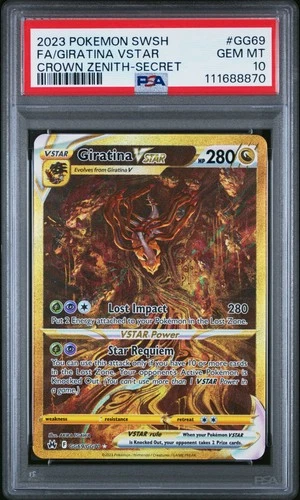 Pokemon Giratina Vstar Sword Shield Crown Zenith GG69/GG70 Secret PSA 10