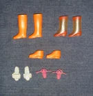 VTG 1960s/1970s LOT OF 5 MATTEL BARBIE DOLL SUPERSTAR SHOES AND ASSORTED BOOTS