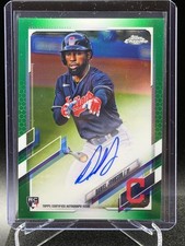 Daniel Johnson 2021 Topps Chrome Green Refractor Auto #98/99 (RC) - Guardians