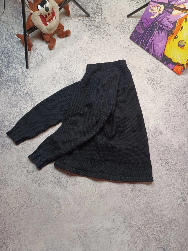 Винтажный ISSEY MIYAKE шерстяная смесь вязаный свитер - черный/темно-синий - размер 3 - Изображение 2 из 4