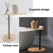 C-Shaped Bathtub Tray Table With Adjustable Height Bamboo Bathtub Stand Tray