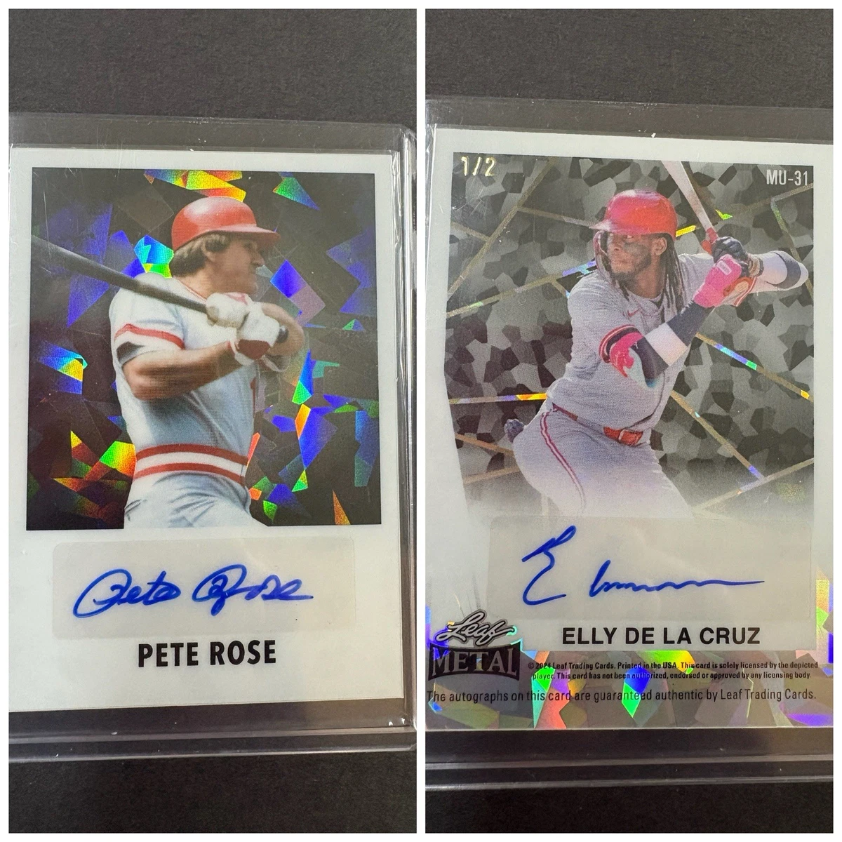 Leaf Pete Rose Baseball Autographed Sports Trading Cards