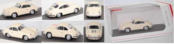 Schuco 452040101 Porsche 356 2000 Gs Carrera 2 Coupé 356 B T6 Hellelfenbein 1:64-image