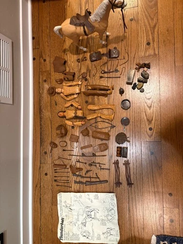 Johnny West, Chief Cherokee, and Thunderbold figures and accessories by Marx
