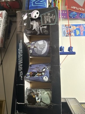 Disney Tim Burtons The Nightmare Before Christmas Glassware Set of 4-16 oz-New