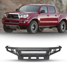 2 in1 Front Bumper assembly For 2005-2015 Toyota Tacoma  w/2*LED Lights Steel 