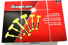 SNAP ON TOOLS HBFEBD106 HV HI-VIZ Dead Blow Hammers 6Pc Ball Peen 16, 32, 56oz +