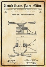 Blechschild 20x30 US Patent Telefon historisch    Wand Deko Bar Kneipe Cafe Samm