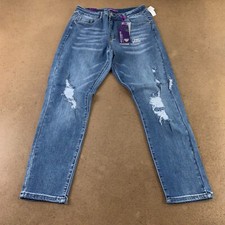 Bamboo Women's Size 16 High Waisted Stretch Distressed Denim Skinny Jeans NWT
