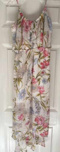 New June & Hudson Women's High Low Sleeveless Dress Tropical Print Size M - Picture 2 of 12
