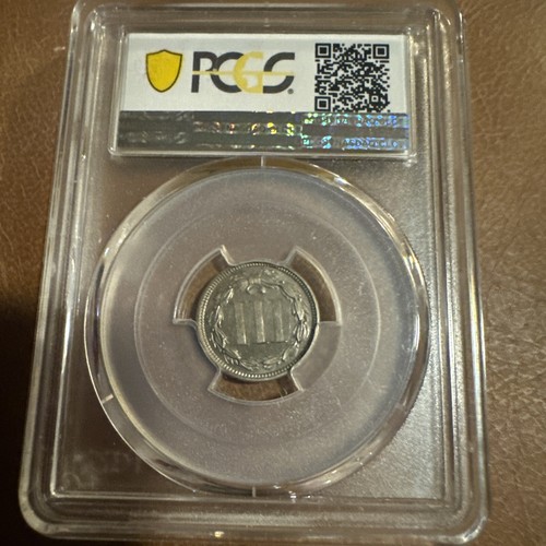 SCARCE 1870 3 THREE CENT NICKEL PCGS PR63 PROOF 63 FULLY STRUCK LIGHT CAMEO - Picture 2 of 2
