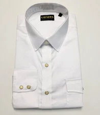 NEW Gatsby's Casual SNAP BUTTON Pocket Shirt Men's LARGE L White Twill WESTERN