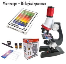Little World Science Microscope with 100X 400X and 1200X 12 Prepared Slides